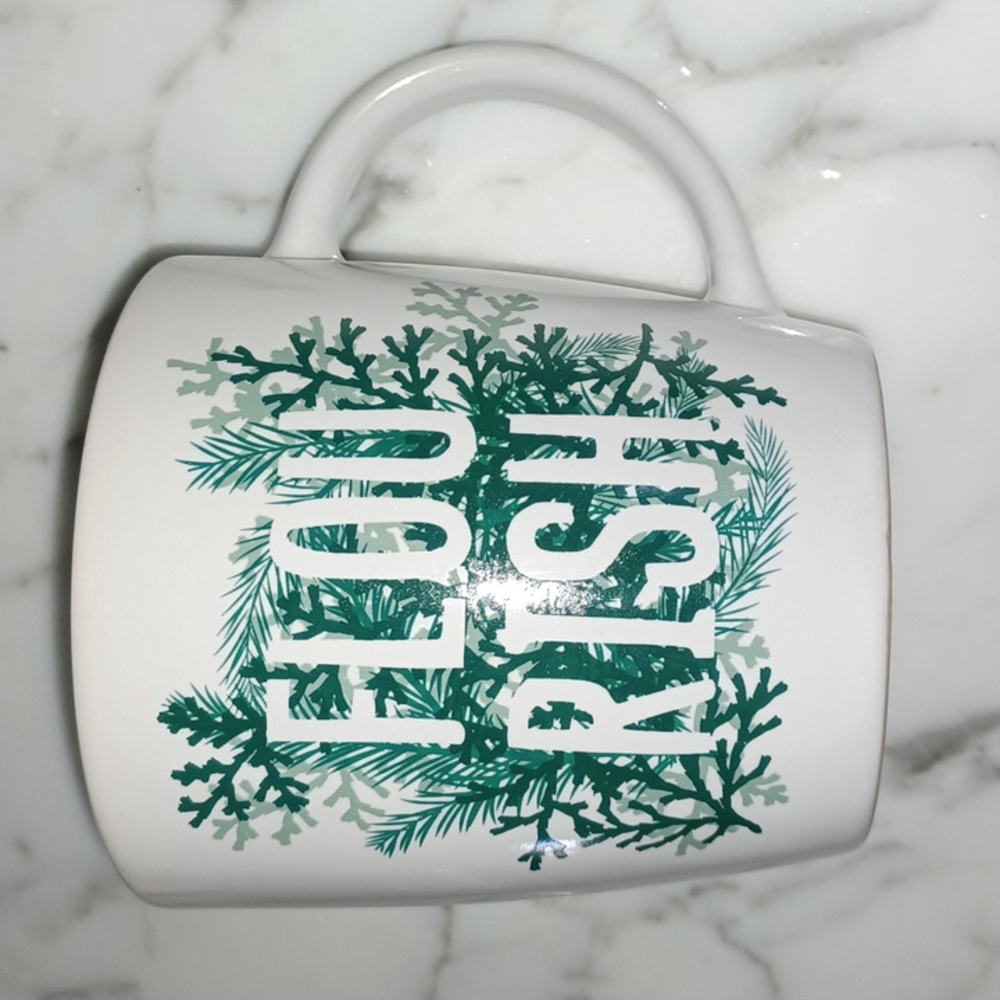 Starbucks 2017 'Flourish' Holiday Evergreen Branches. Flourish Coffee Mug 12 oz